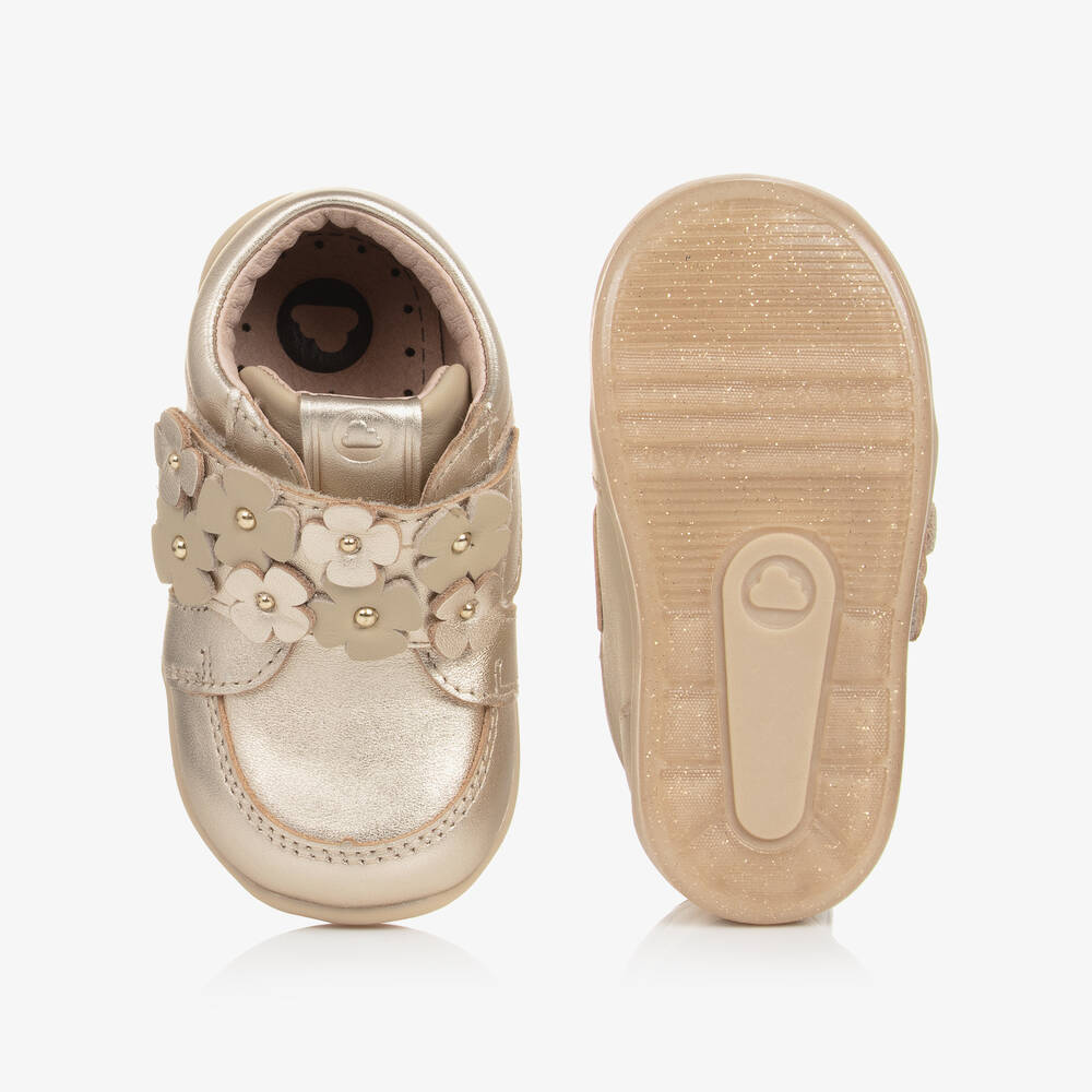 مايورال-ترينرز بطبعة ورود جلد لون ذهبي أطفال بناتي | Childrensalon Outlet