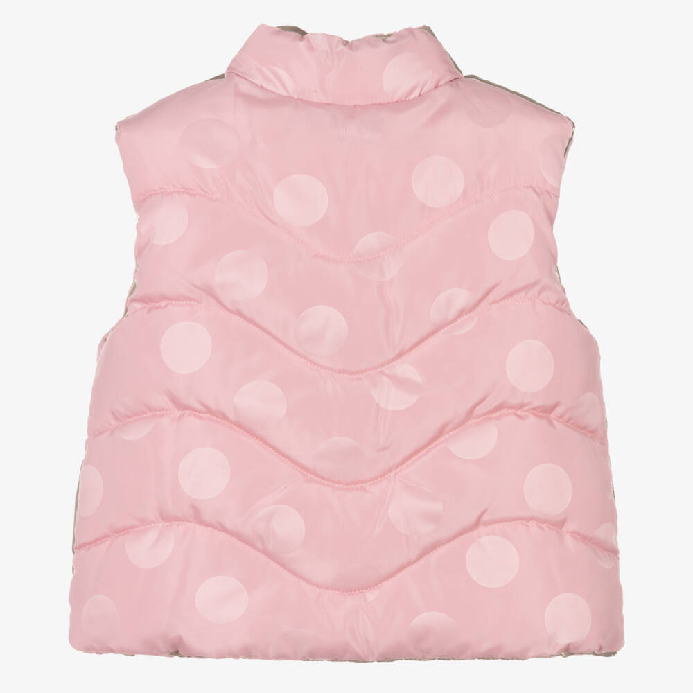 Mayoral-Розово-золотистый двусторонний жилет | Childrensalon Outlet