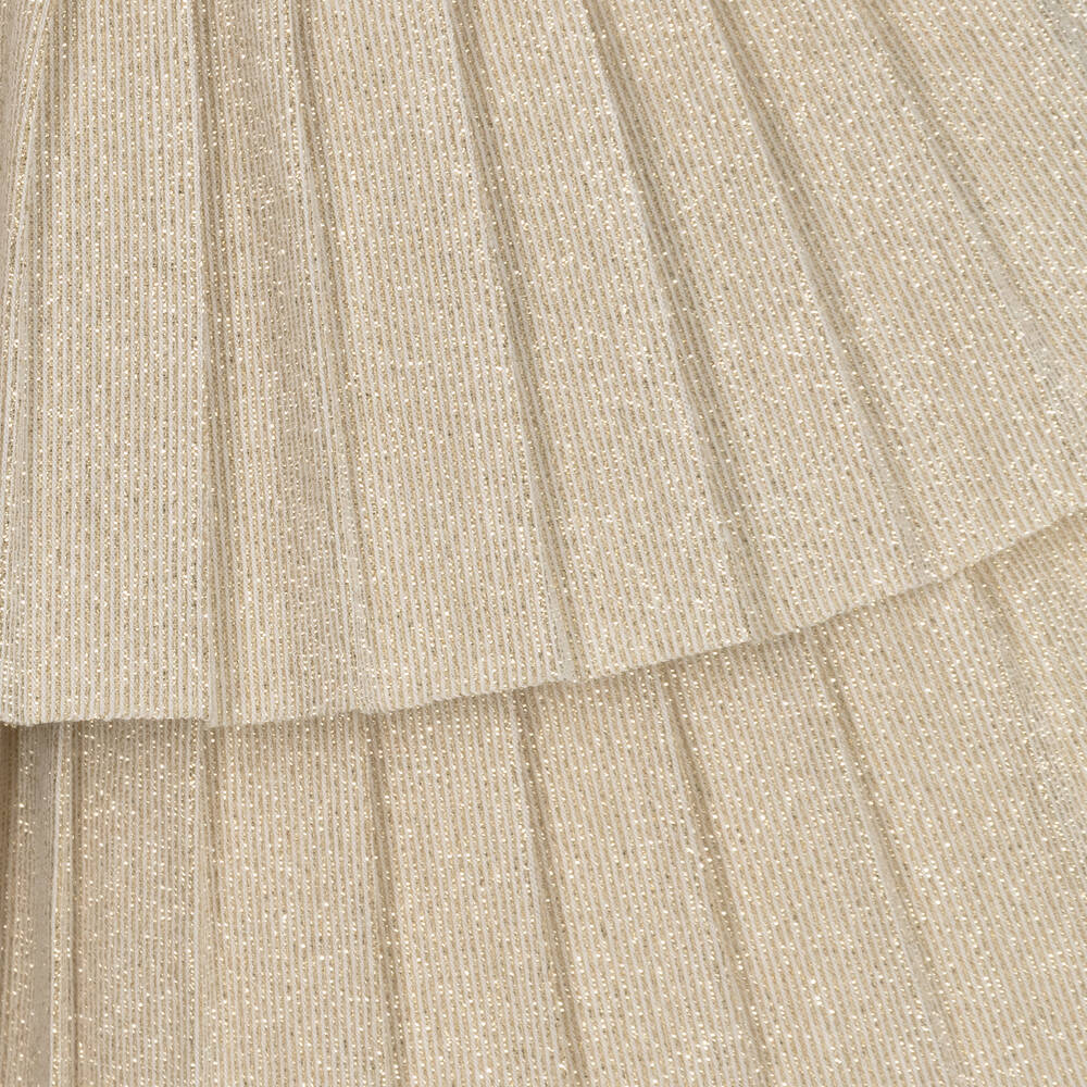 Mayoral-Girls Gold Pleated Glitter Skirt | Childrensalon Outlet