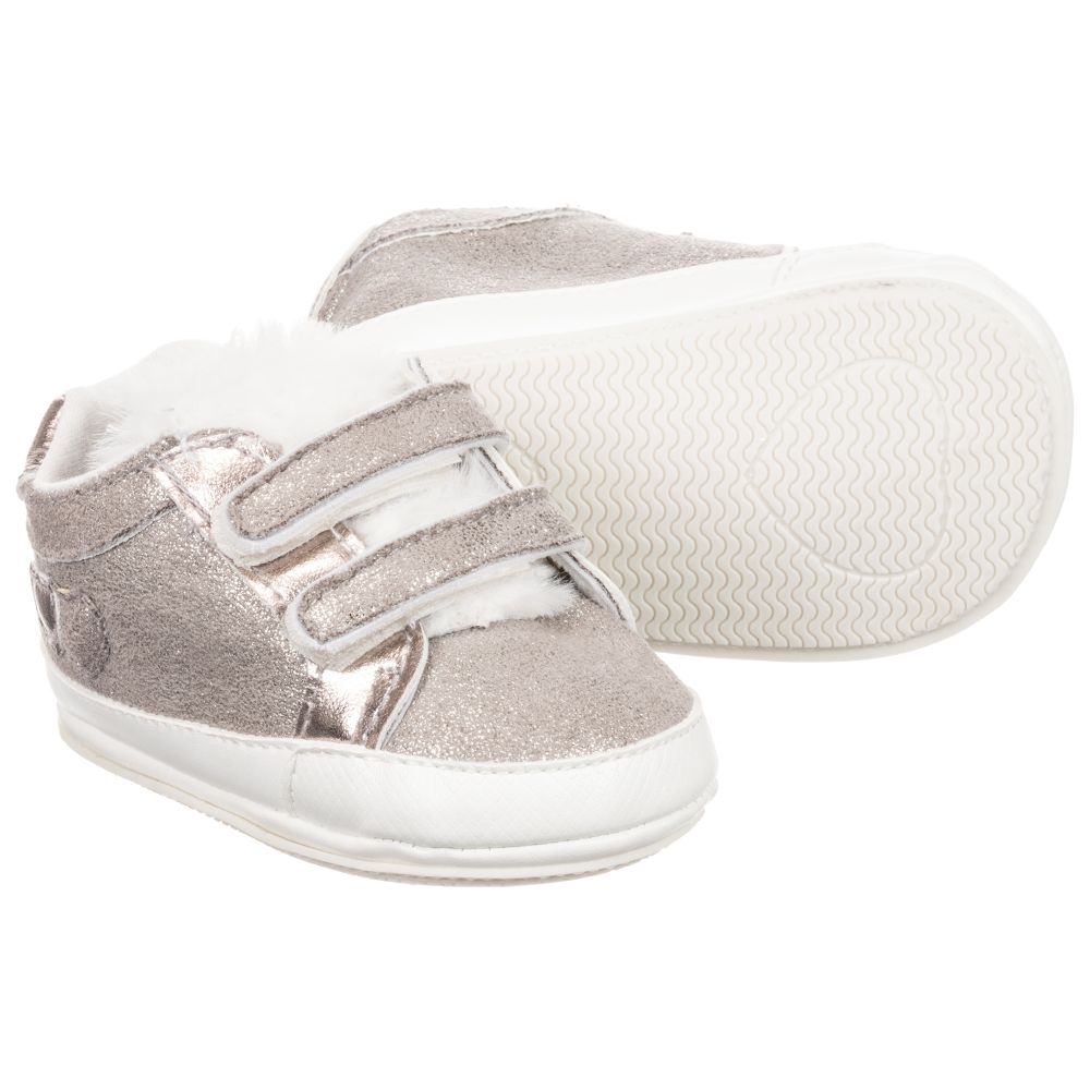 newborn girl gold shoes