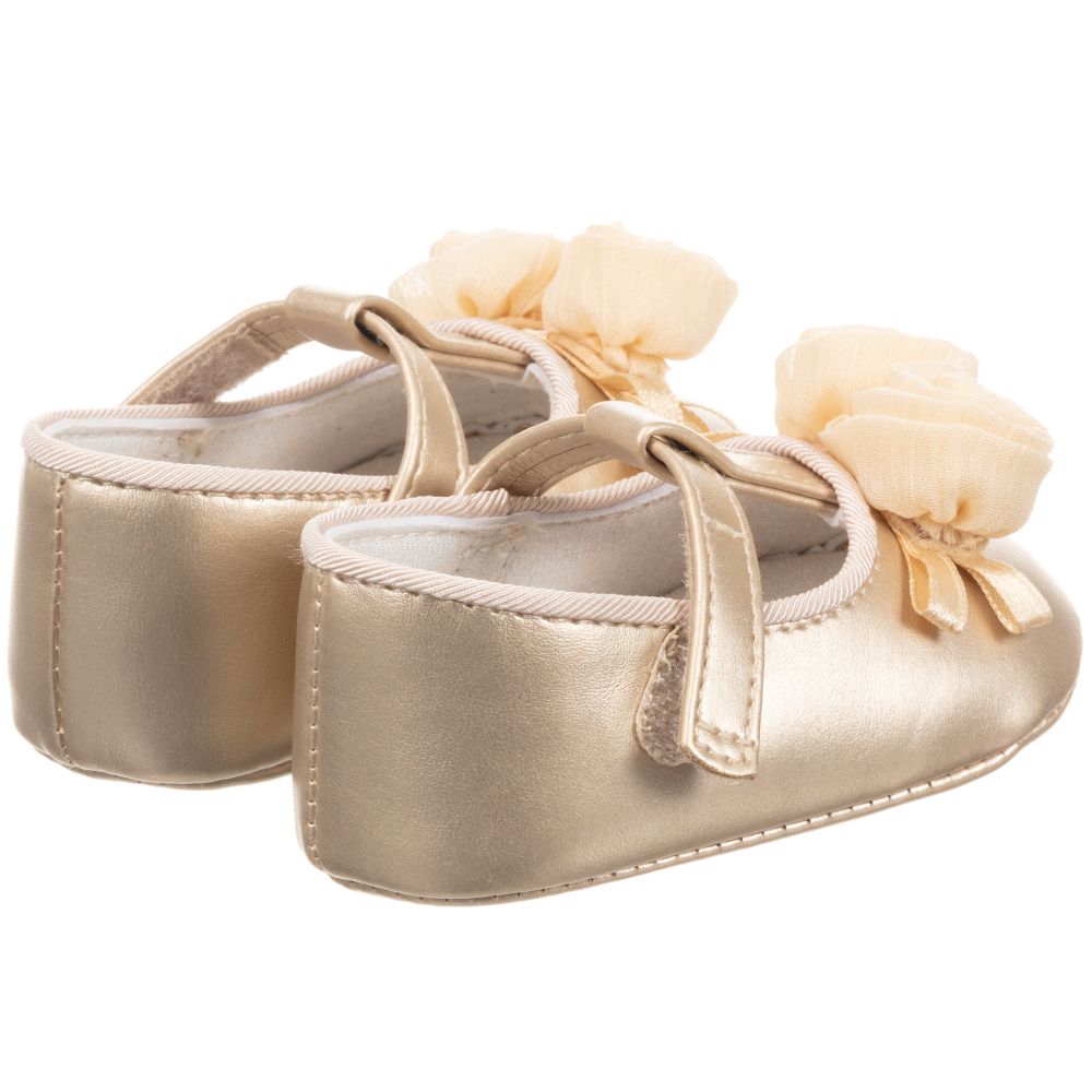 newborn girl gold shoes