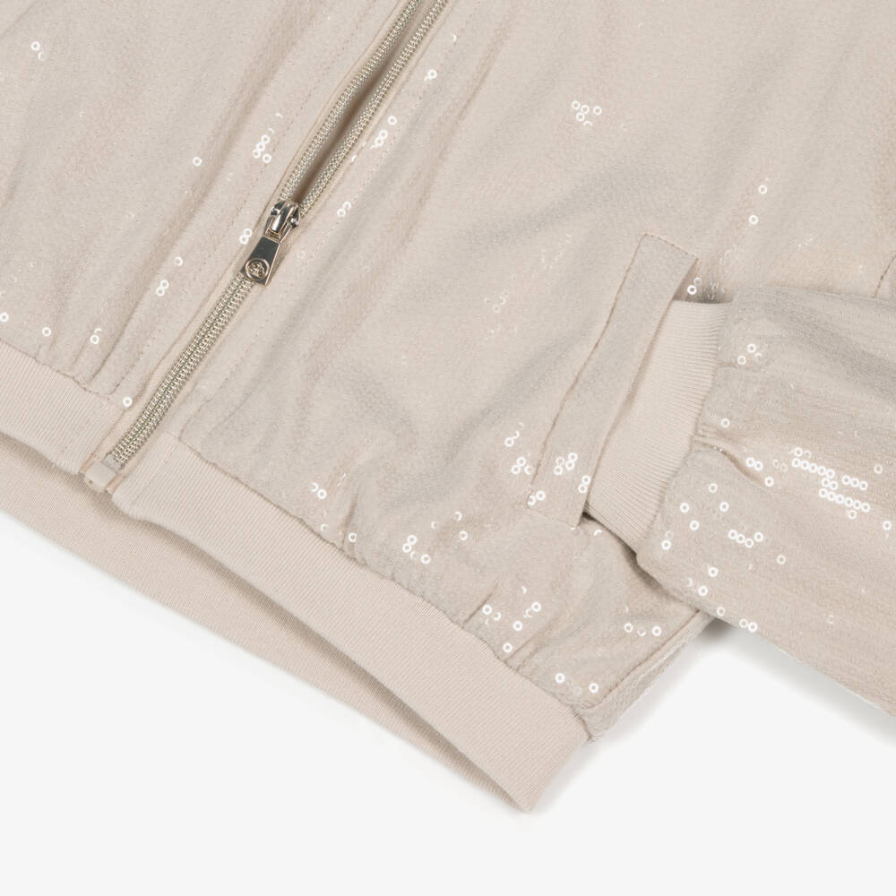 Mayoral-Girls Gold Sparkle Bomber Jacket | Childrensalon Outlet