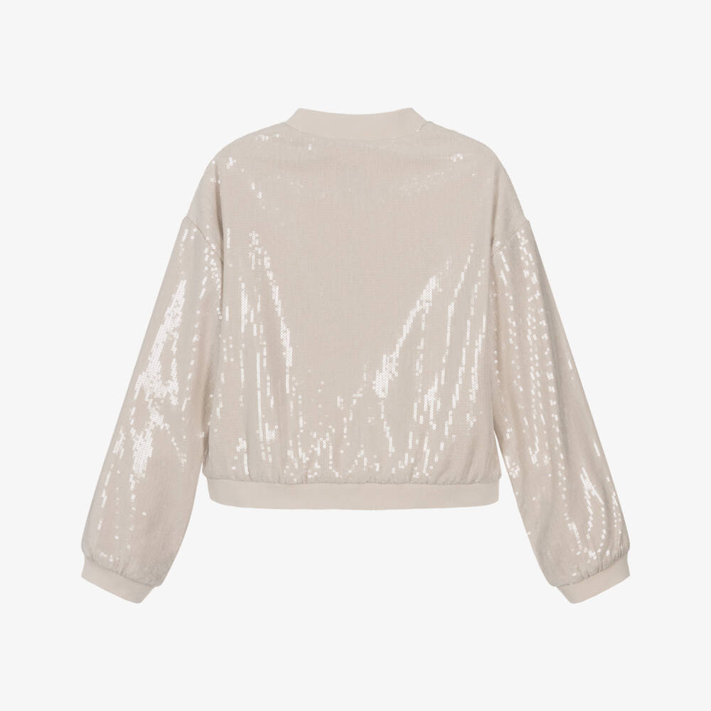 Mayoral-Girls Gold Sparkle Bomber Jacket | Childrensalon Outlet