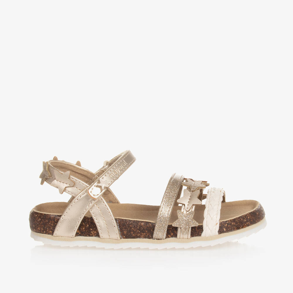 Mayoral-Girls Gold Star Faux Leather Sandals | Childrensalon Outlet