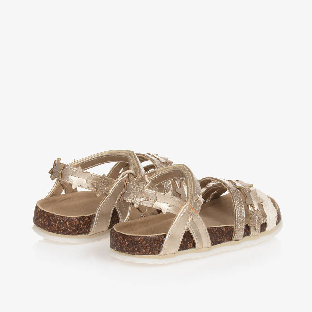 Mayoral-Girls Gold Star Faux Leather Sandals | Childrensalon Outlet
