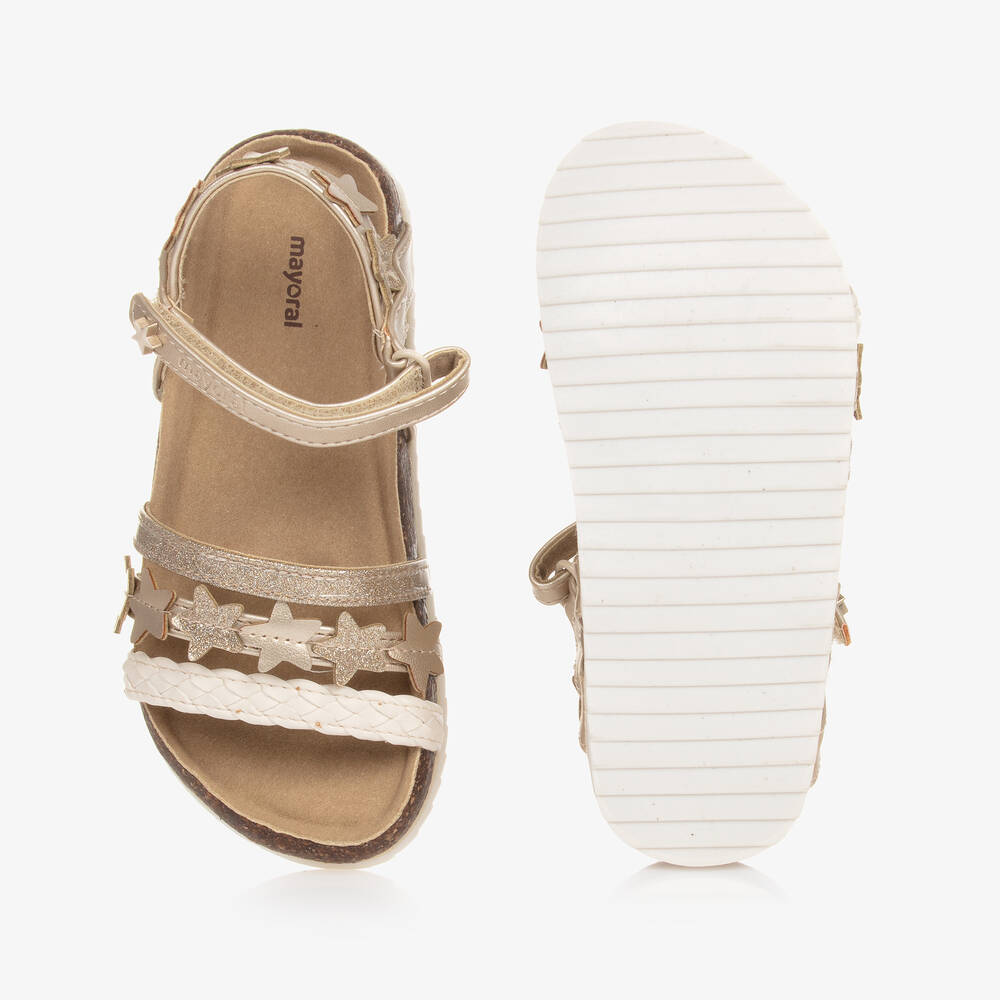 Mayoral-Girls Gold Star Faux Leather Sandals | Childrensalon Outlet