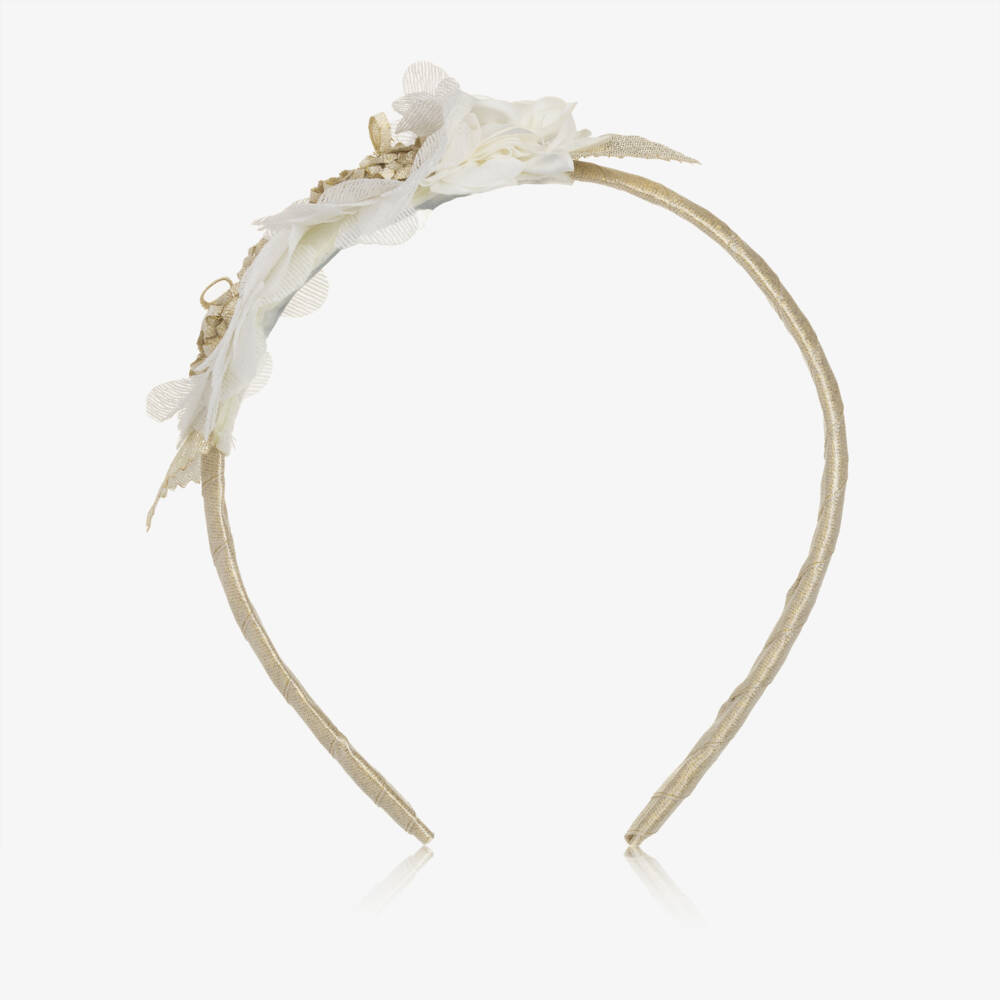 Mayoral-Золотой ободок с цветами для девочек | Childrensalon Outlet