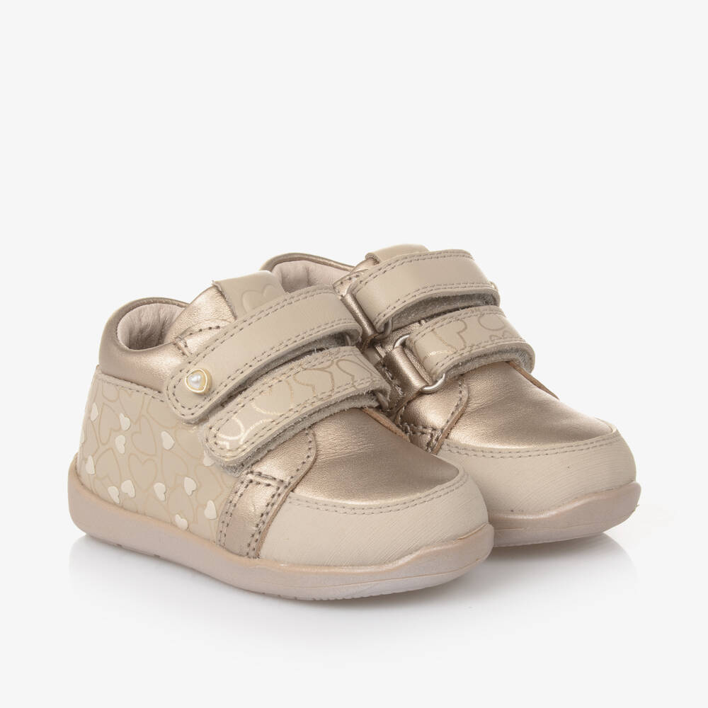 Mayoral-Girls Golden Leather First Walkers | Childrensalon Outlet