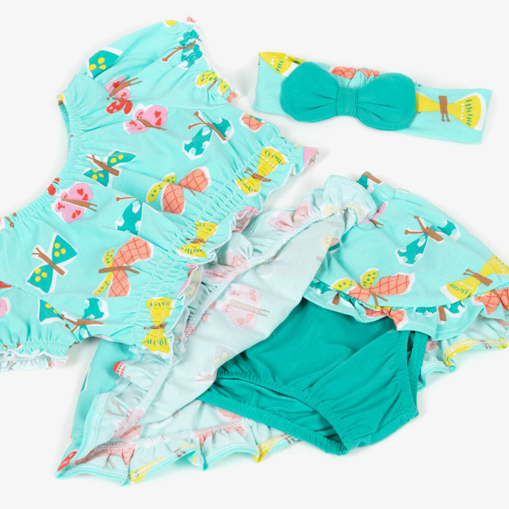 Mayoral-Girls' Green A-Line Skirt & Hairband Trio | Childrensalon Outlet