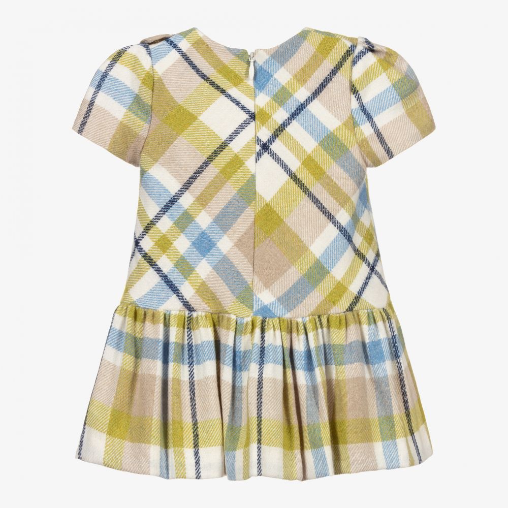 Mayoral Girls Green Blue Check Dress