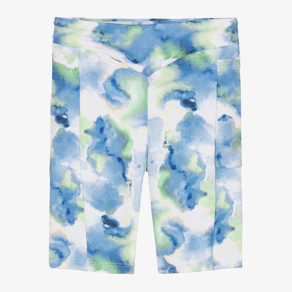 Mayoral-Girls Green & Blue Tie-Dye Cycle Shorts | Childrensalon Outlet
