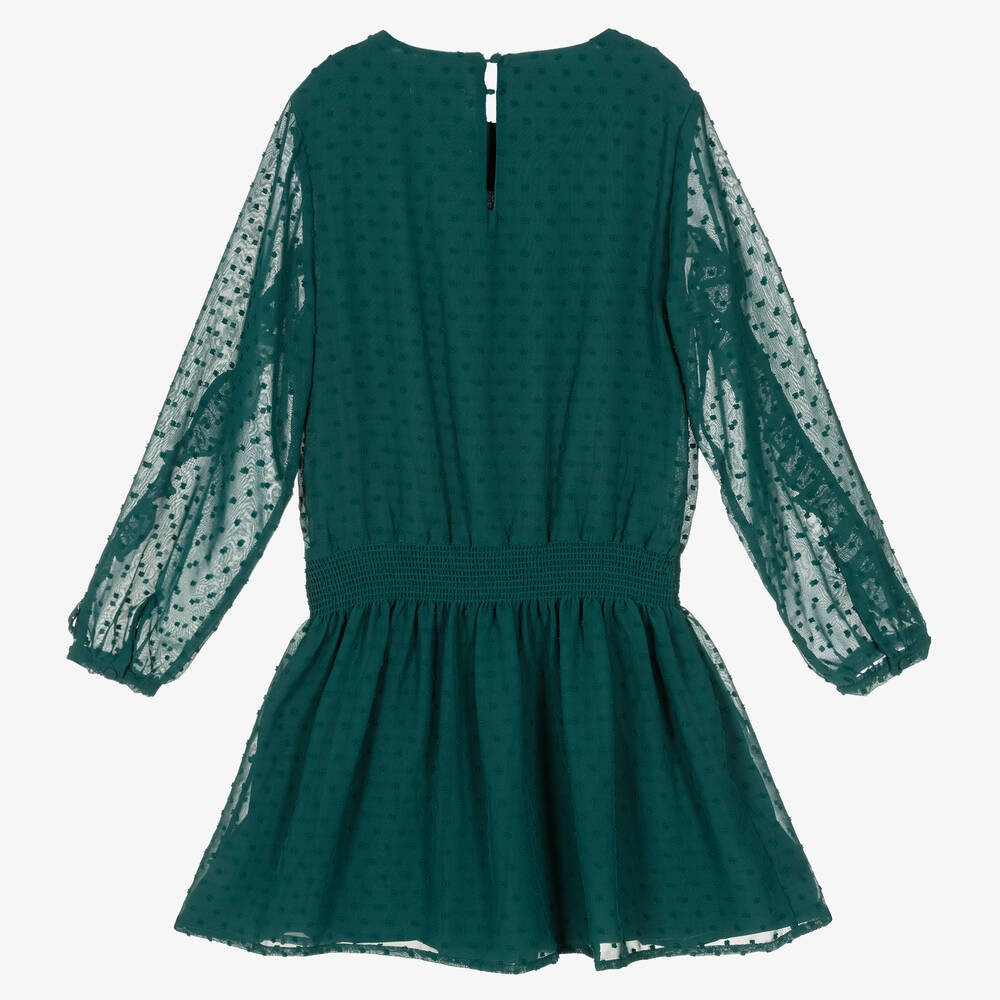 Mayoral-Girls Green Chiffon Dress | Childrensalon Outlet
