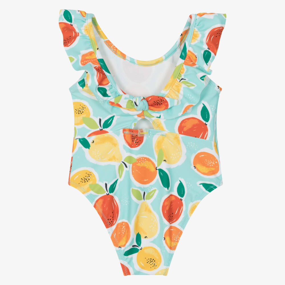 Mayoral-Girls Green Citrus Print Swimsuit | Childrensalon Outlet