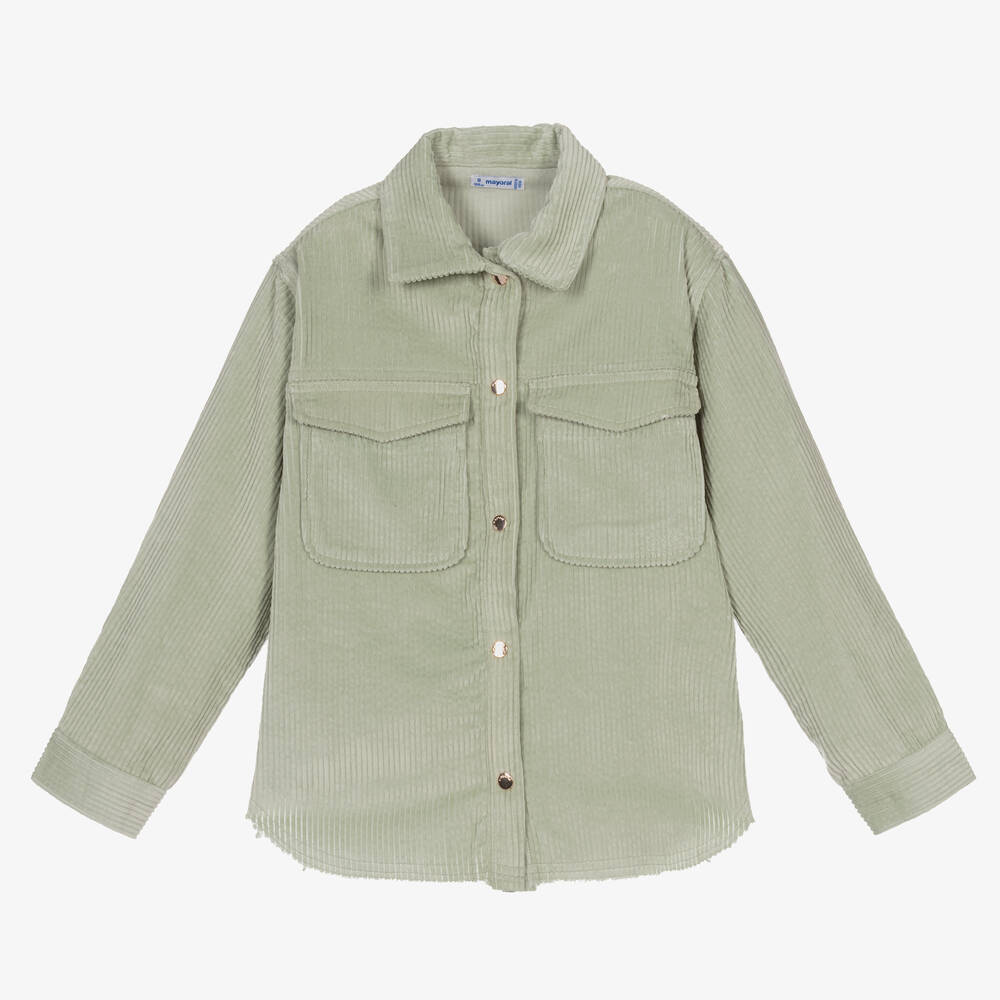 Mayoral - Chemise verte en velours côtelé Fille | Childrensalon