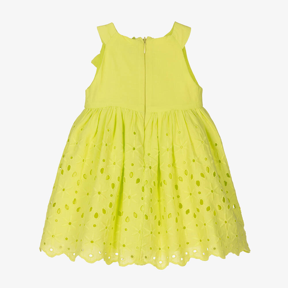 Mayoral-فستان أطفال بناتي قطن لون أخضر | Childrensalon Outlet