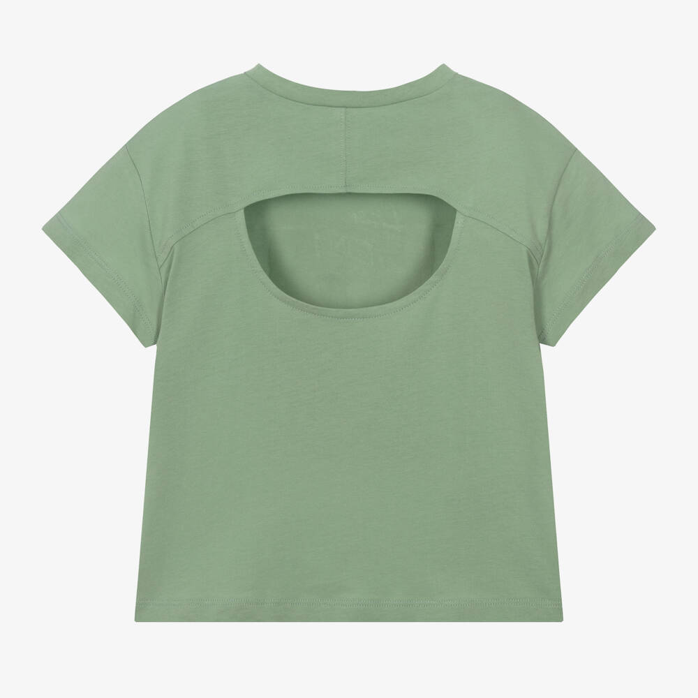 Mayoral-Girls Green Cotton Girl Print T-Shirt | Childrensalon Outlet