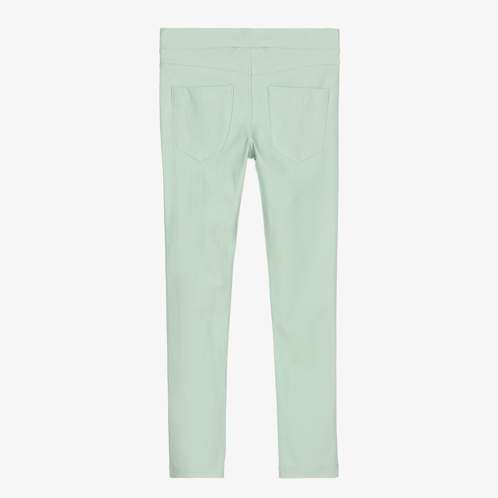 Mayoral-Girls Green Cotton Jeggings | Childrensalon Outlet