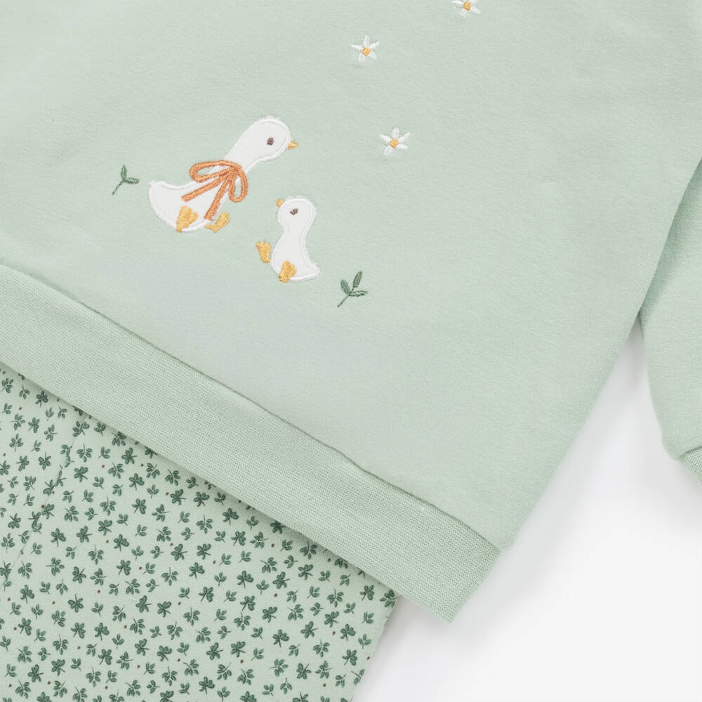 Mayoral Newborn-Girls Green Cotton Legging Set Duo | Childrensalon Outlet