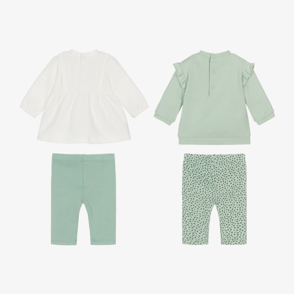 Mayoral Newborn-Girls Green Cotton Legging Set Duo | Childrensalon Outlet