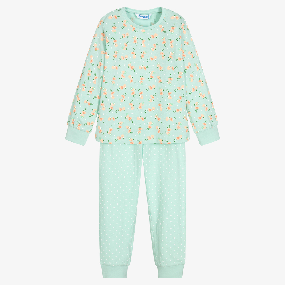 Mayoral-Girls Green Cotton Pyjamas | Childrensalon Outlet