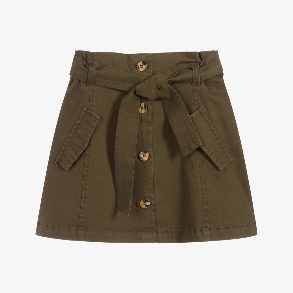 Mayoral-تنورة قطن لون أخضر | Childrensalon Outlet