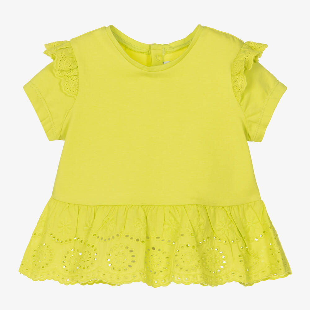 Mayoral - T-shirt vert en coton fille | Childrensalon