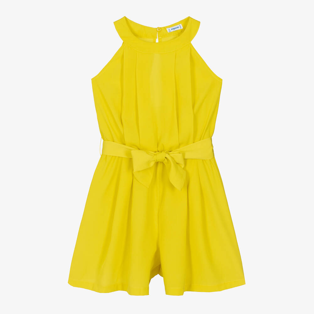 Mayoral-Girls Green Crêpe Playsuit | Childrensalon Outlet