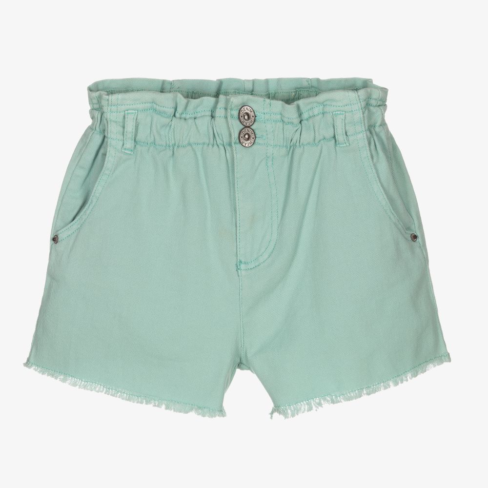 Mayoral - Girls Green Denim Shorts | Childrensalon