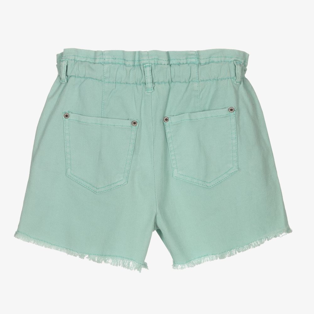 Mint green denim shorts store