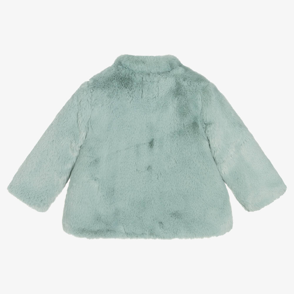 Mayoral-Girls Green Faux Fur Coat | Childrensalon Outlet