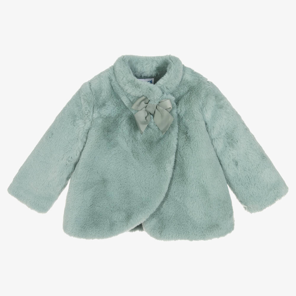 Mayoral-Зеленая шуба из искусственного меха для девочек | Childrensalon Outlet