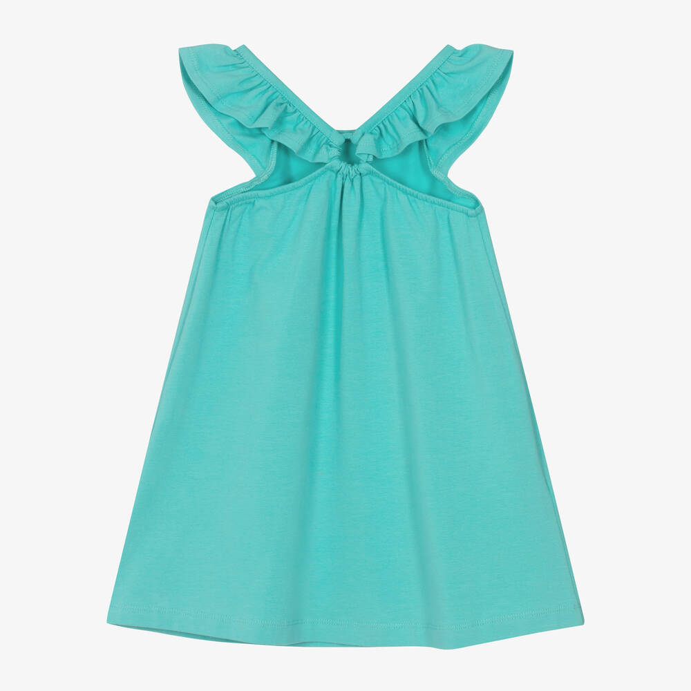 Mayoral-Girls Green Flamingo Cotton Dress | Childrensalon Outlet