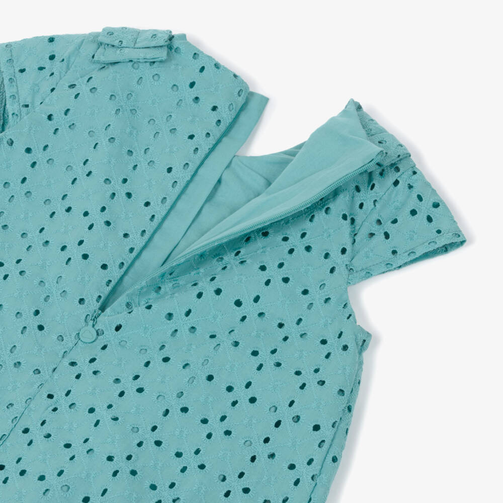 Mayoral-Платье с цветочным бантом для девочек зелёное | Childrensalon Outlet