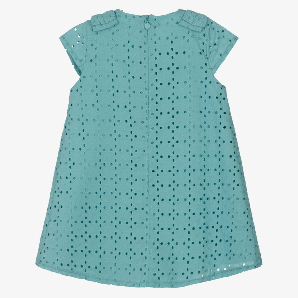 Mayoral-Платье с цветочным бантом для девочек зелёное | Childrensalon Outlet