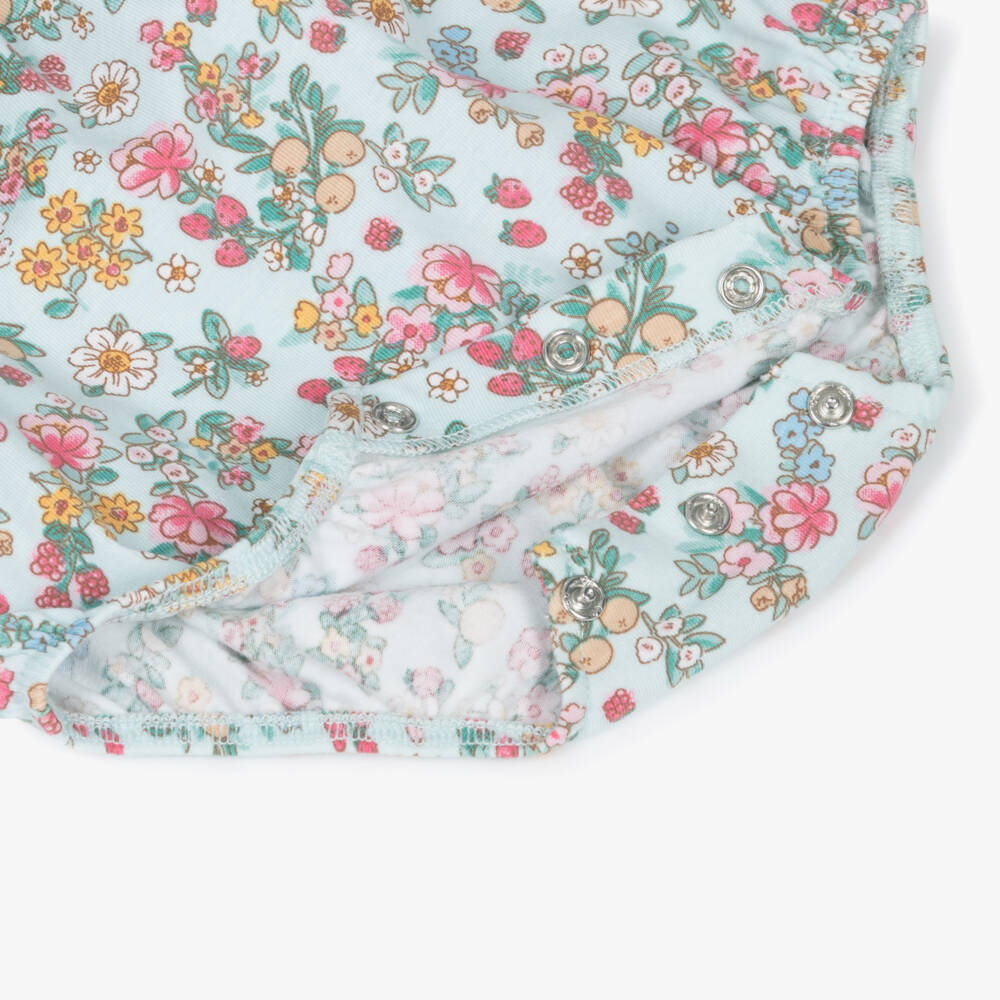 Mayoral Newborn-Girls' Green Floral Cotton Set | Childrensalon Outlet