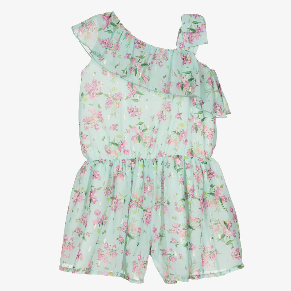 Mayoral-Girls Green Floral Playsuit | Childrensalon Outlet