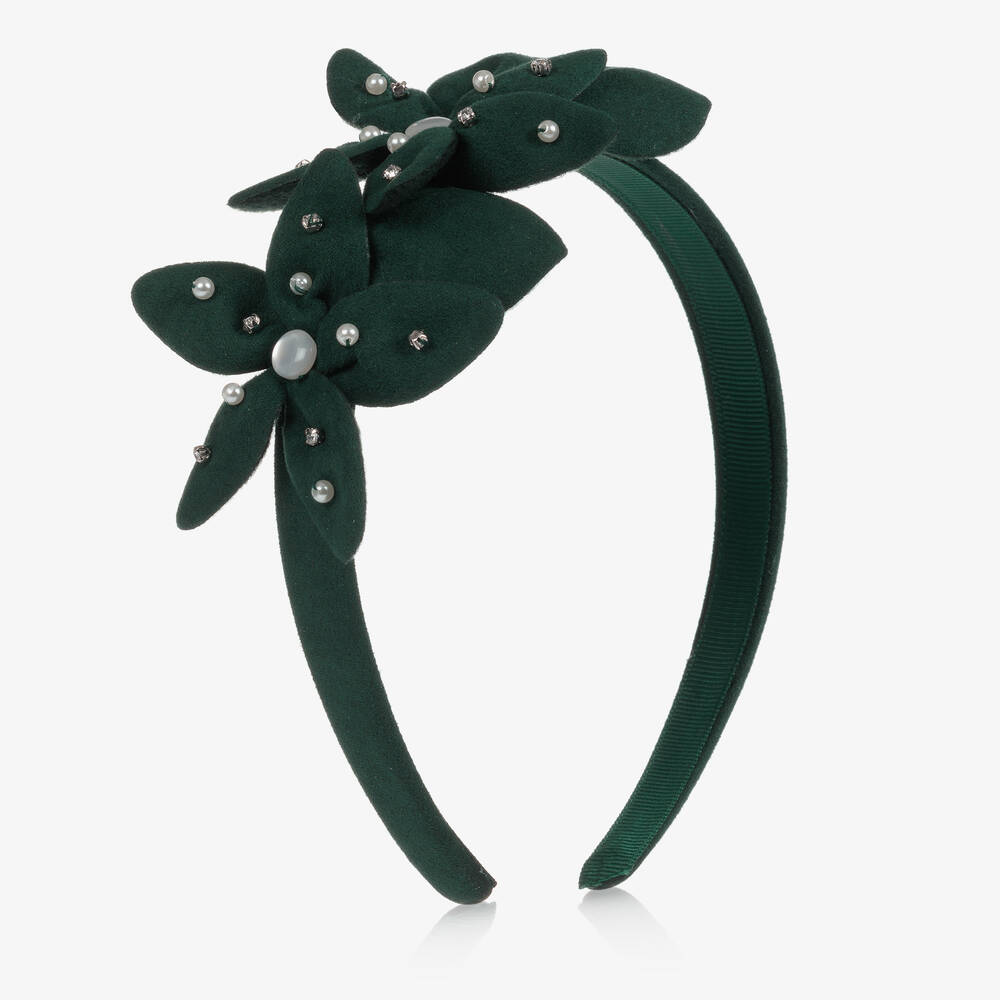 Mayoral - Girls Green Flower Hairband | Childrensalon