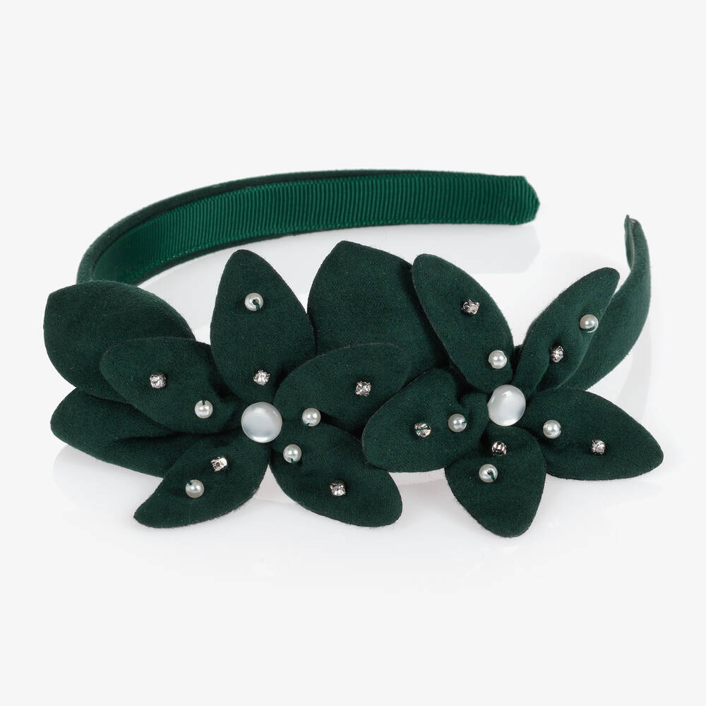 Mayoral-Girls Green Flower Hairband | Childrensalon Outlet