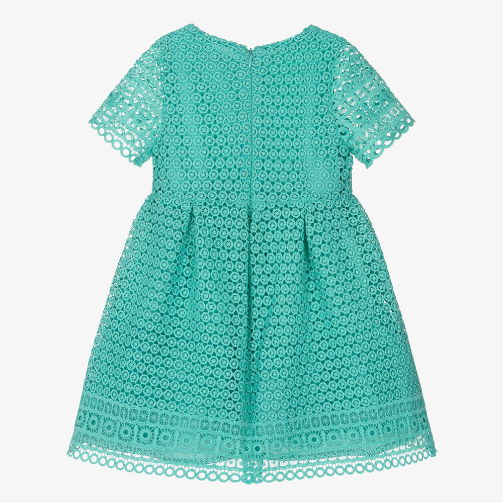 Mayoral-Girls Green Guipure Lace Dress | Childrensalon Outlet