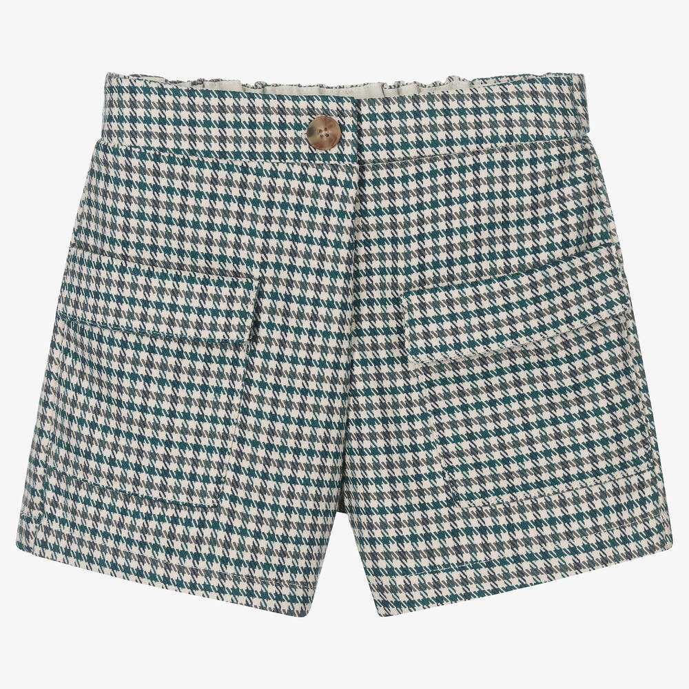 Mayoral - Jupe-short pied-de-poule verte Fille | Childrensalon