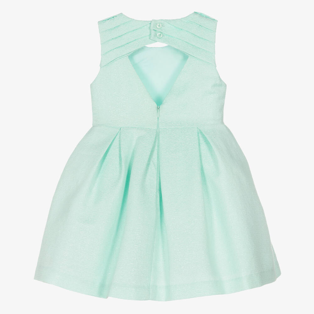 Mayoral-Girls Green Jacquard Dress | Childrensalon Outlet