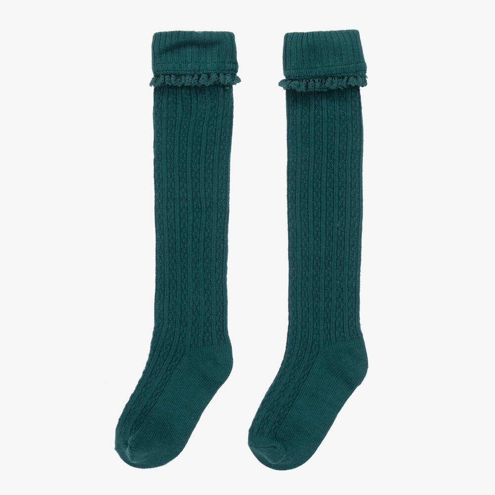 Mayoral Girls Green KneeHigh Socks Childrensalon Outlet