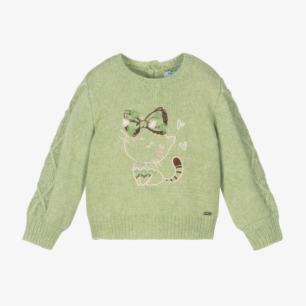 Mayoral - Зеленый вязаный свитер для девочек | Childrensalon