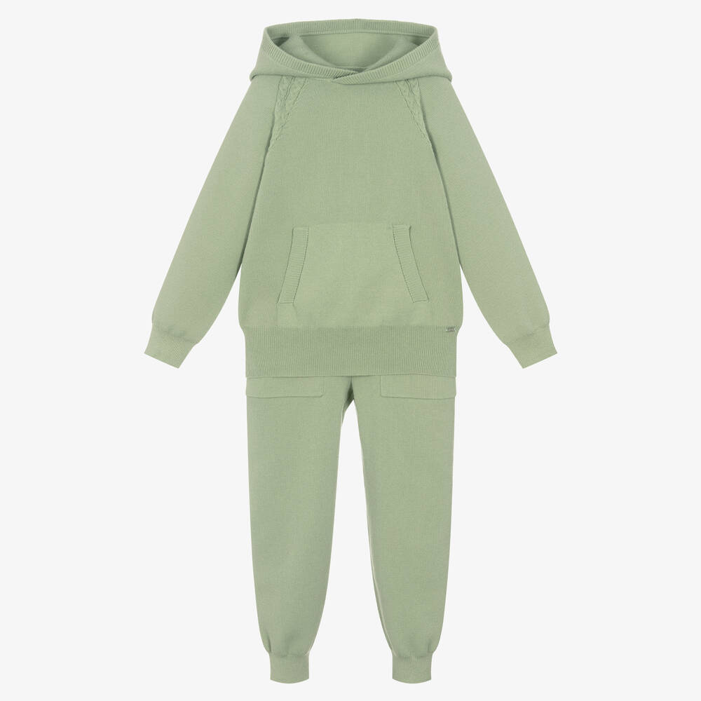 Mayoral Girls Green Knitted Tracksuit Childrensalon Outlet