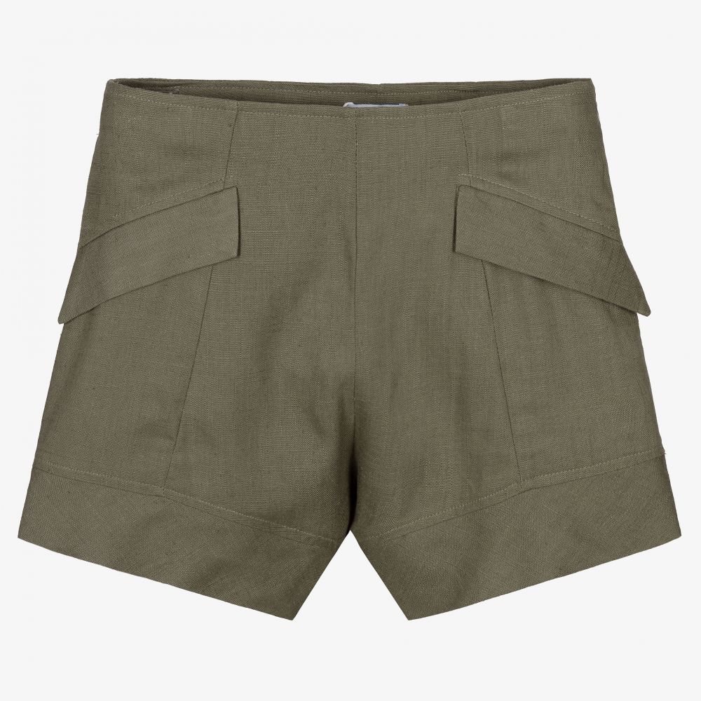 Mayoral - Short vert en lin Fille | Childrensalon