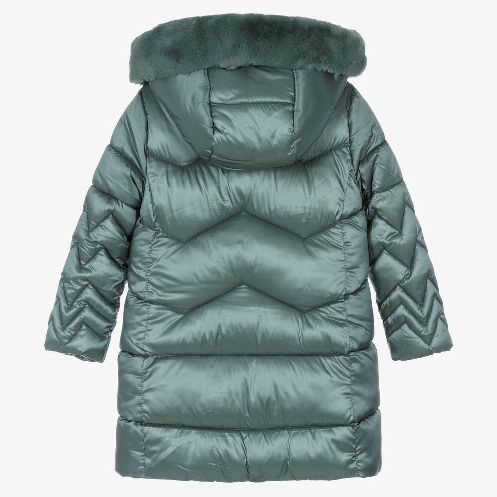 Girls green puffer jacket hotsell