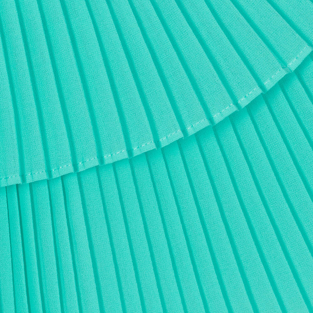 Mayoral-Girls Green Pleated Crêpe Chiffon Dress | Childrensalon Outlet