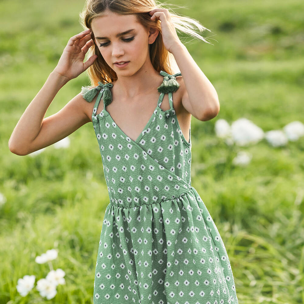 Mayoral-Girls Green Sleeveless Dress | Childrensalon Outlet