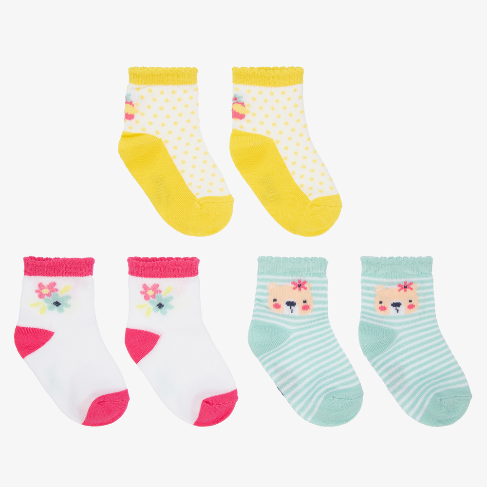 Mayoral - Разноцветные носки для девочек (3пары) | Childrensalon