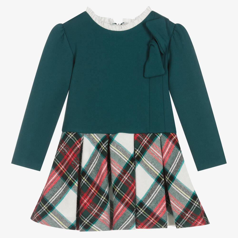 Mayoral - Зеленое платье в шотландскую клетку для девочек | Childrensalon